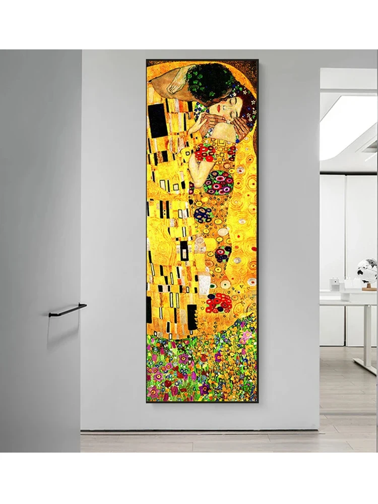 Large DIY Diamond Painting  Gustav Klimt Abstract Gold Kissing Cross Stitch Kit Full Diamond Mosaic Art 5D Rhinestone Embroidery