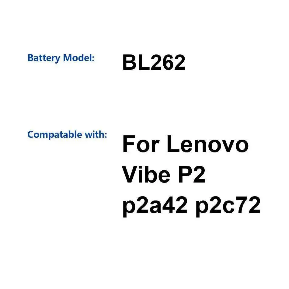 

Аккумулятор мобильного телефона, хорошая низкотемпературная производительность, безопасный, 5000 мАч для Lenovo Vibe P2 P2a42 P2c72 BL262