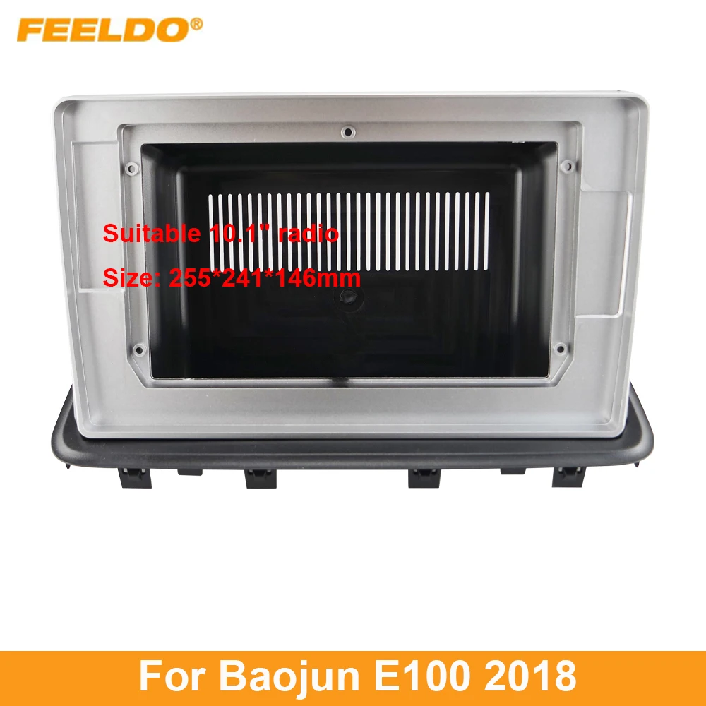 

FEELDO Car Audio 10.1" Big Screen Dash Fascia Panel Frame Kit Adapter For Baojun E100 2018 Radio Dash Frame