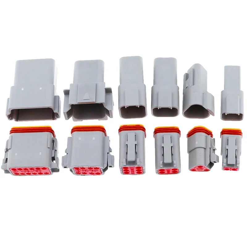 1 Set Deutsch DT 2 3 4 6 8 12 Pin Auto Waterproof Connector Automotive Sealed Electric Male And Female Plug DT06-2S DT04-2P