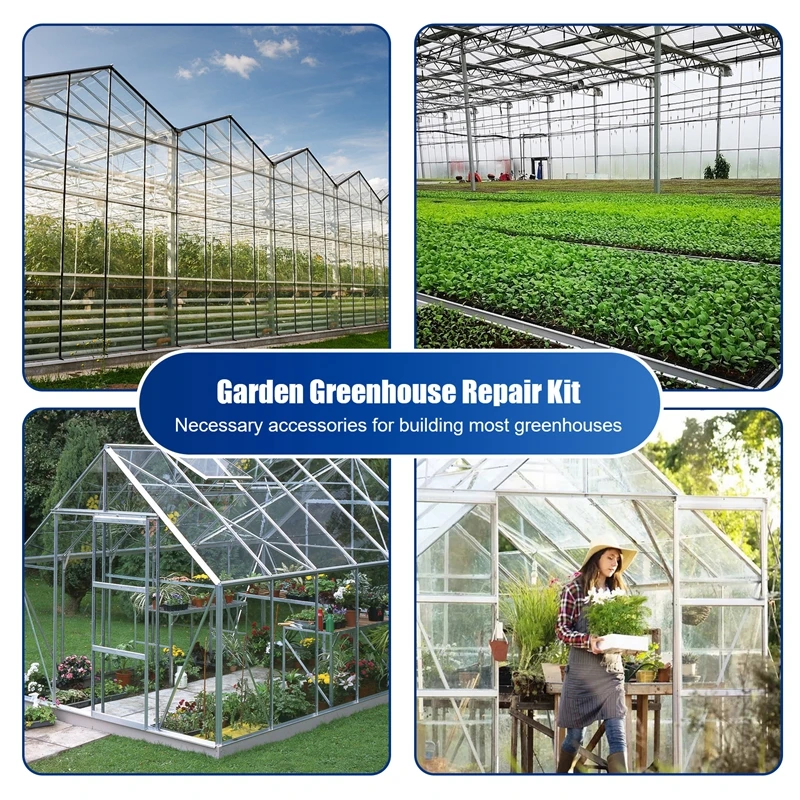 ACKOR 50 حزم الدفيئة المكسرات والمسامير رئيس مربع البراغي المكسرات الدفيئة طقم تصليح أجزاء استبدال لوازم الحدائق