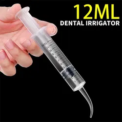 Syringe with Curved Tip and Straight Tip, Disposable Irrigation Syringe Mouthwash Cleaner for Oral Care, Animal Feeding