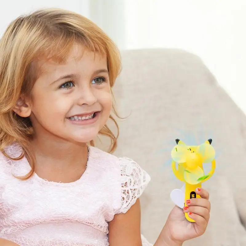 Kreskówka letni Mini przenośny wentylator nacisk dłoni podręczny ręczny zabawki dla dzieci na kemping na świeżym powietrzu