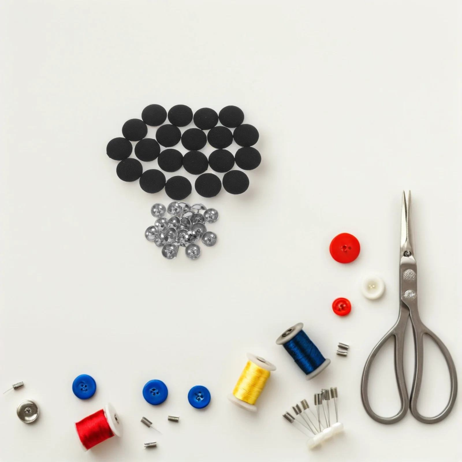 

30Pcs Cap Securing Button Kit 19Mm Round Metal Fabric Covered Snaps for Easy Hat Top Button Replacement on Sports Caps DIY