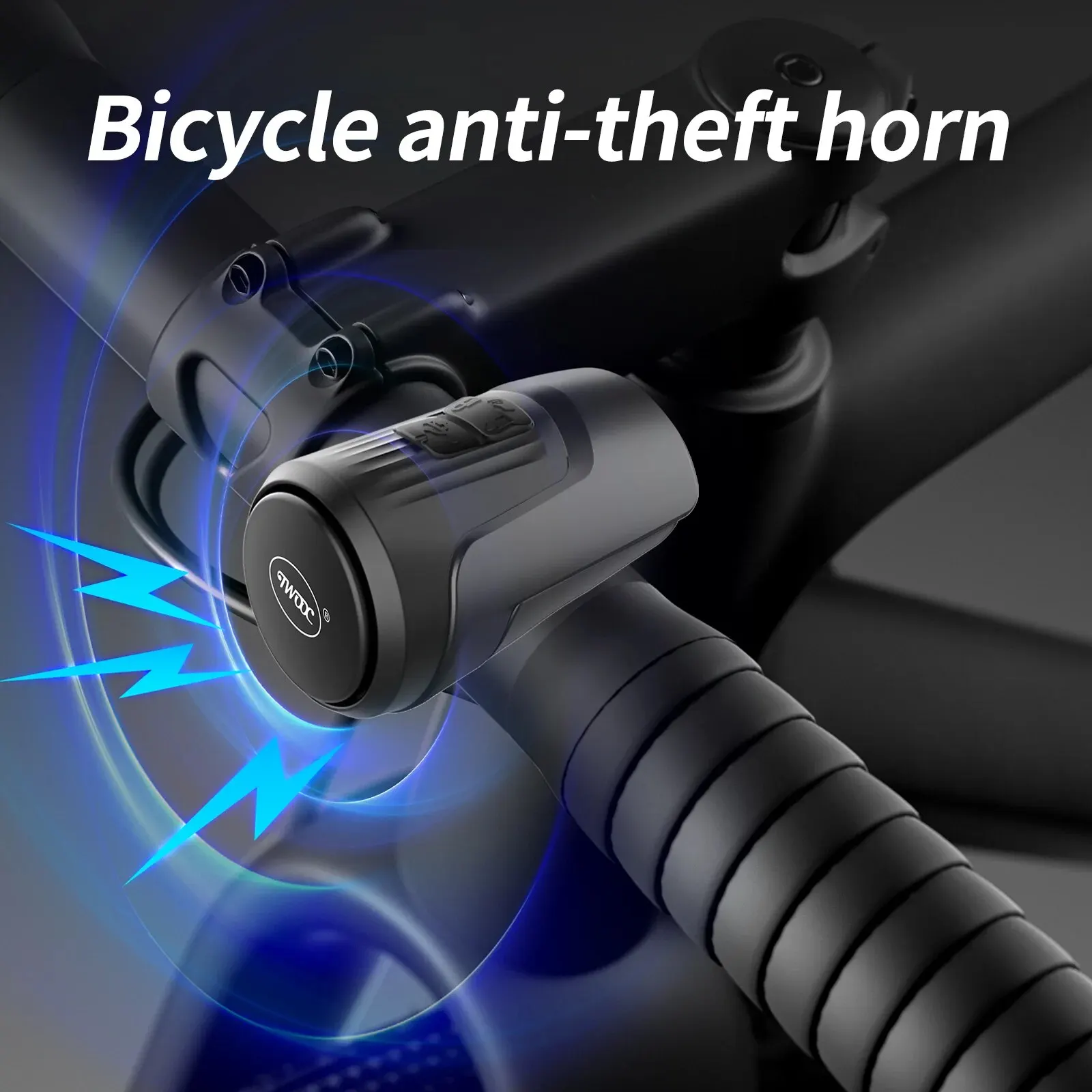 TWOOC 125dB Bicycle Electronic Bell Anti Theft Horn USB Rechargeable Suitable for Mountain Road Bikes Children Scooters