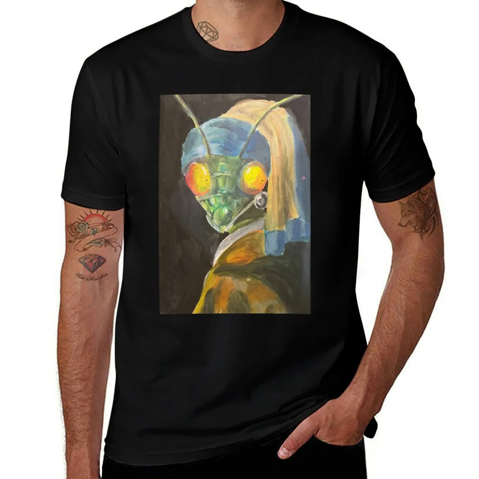 Mantis With A Pearl Earring T-Shirt Lightweight Casual Summer T-Shirt