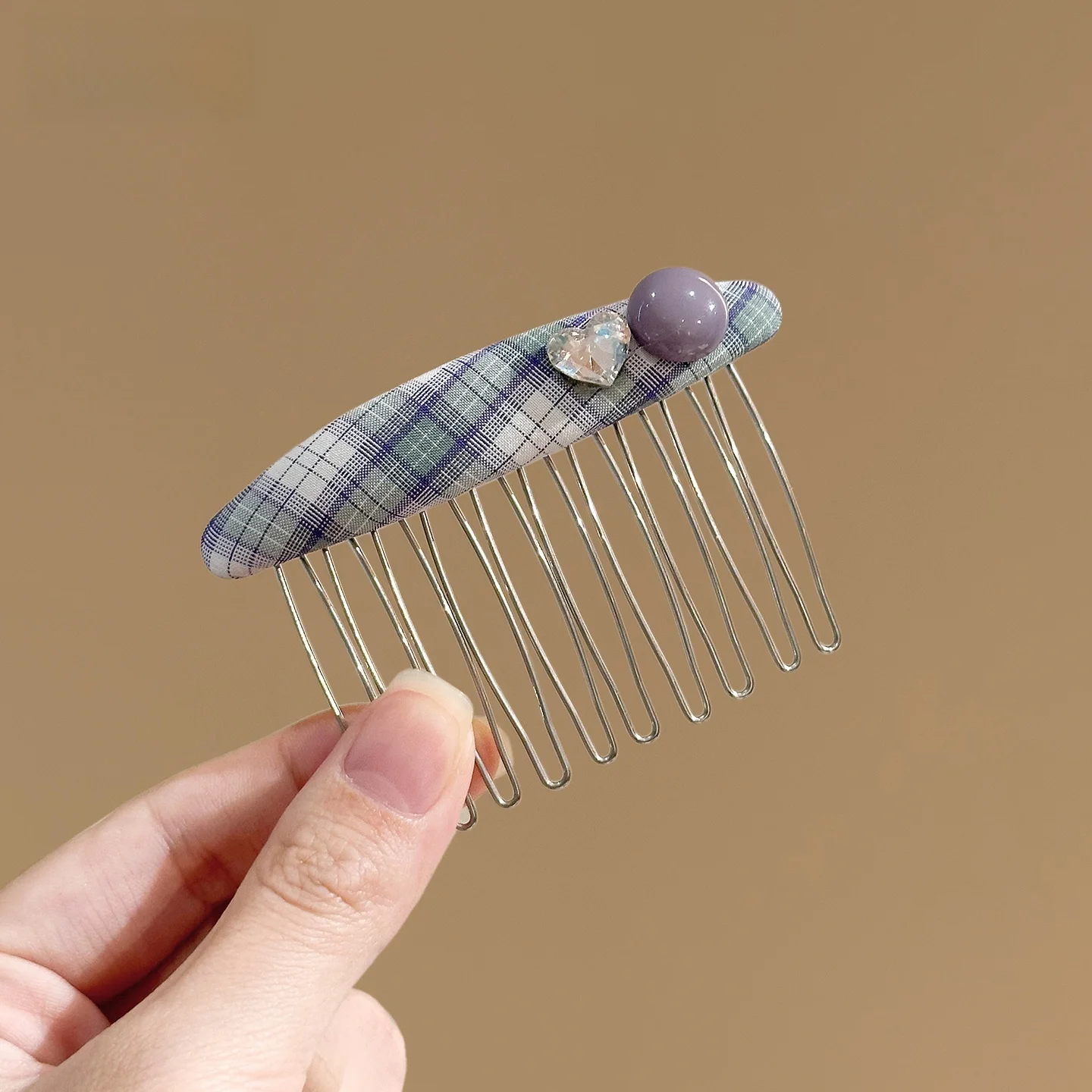 pente-de-cabelo-xadrez-com-coracao-de-strass-estilo-coreano-novo-lancamento-primavera-verao-2026-ferramenta-de-cabeleireir