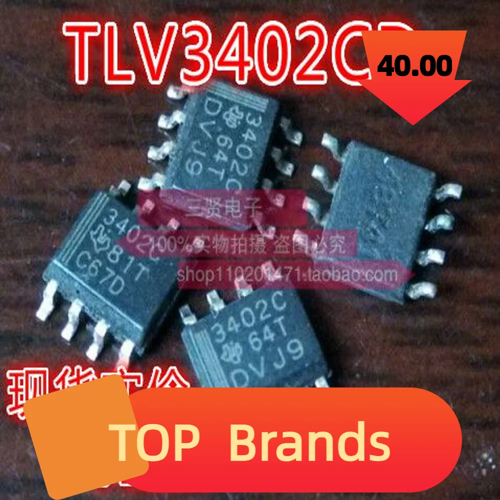 Original TLV3402CD SOP-8 3402C IC Chipset, novo, 10pcs