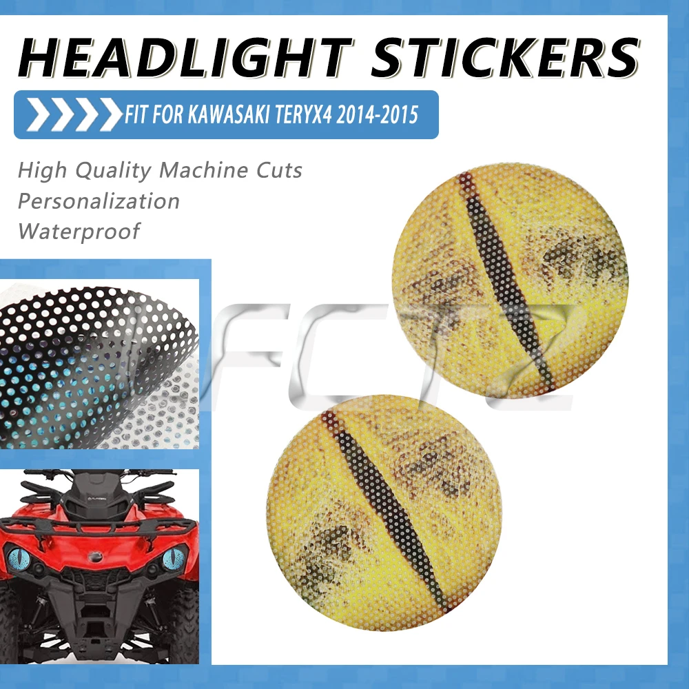 Pegatinas de PVC para Faros Delanteros de Kawasaki 750 4x4 Teryx4 750 EPS Teryx CAMO LE Brute Force 750 UTV, Decoración Impermeable para Faros