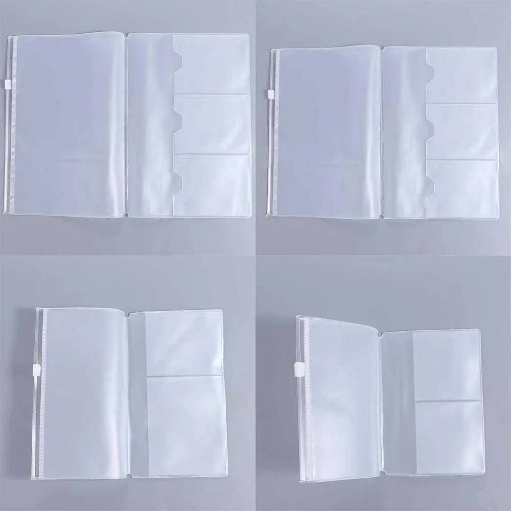 パスポートミドリ旅行者ポケットノートブック収納袋ノートブックジッパーバッグ PVC ジッパーバッグジャーナルプランナーカードホルダー