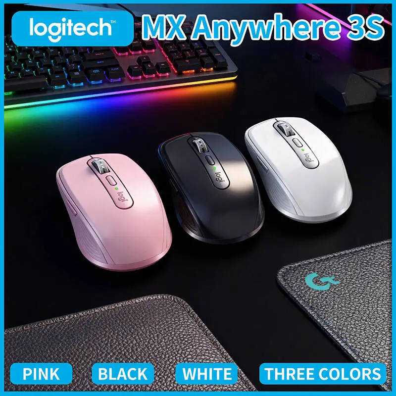 

Original Logitech MX Anywhere 3S Mouse, Multi-Device via Bluetooth/Receiver, Silent Clicks, USB-C Port