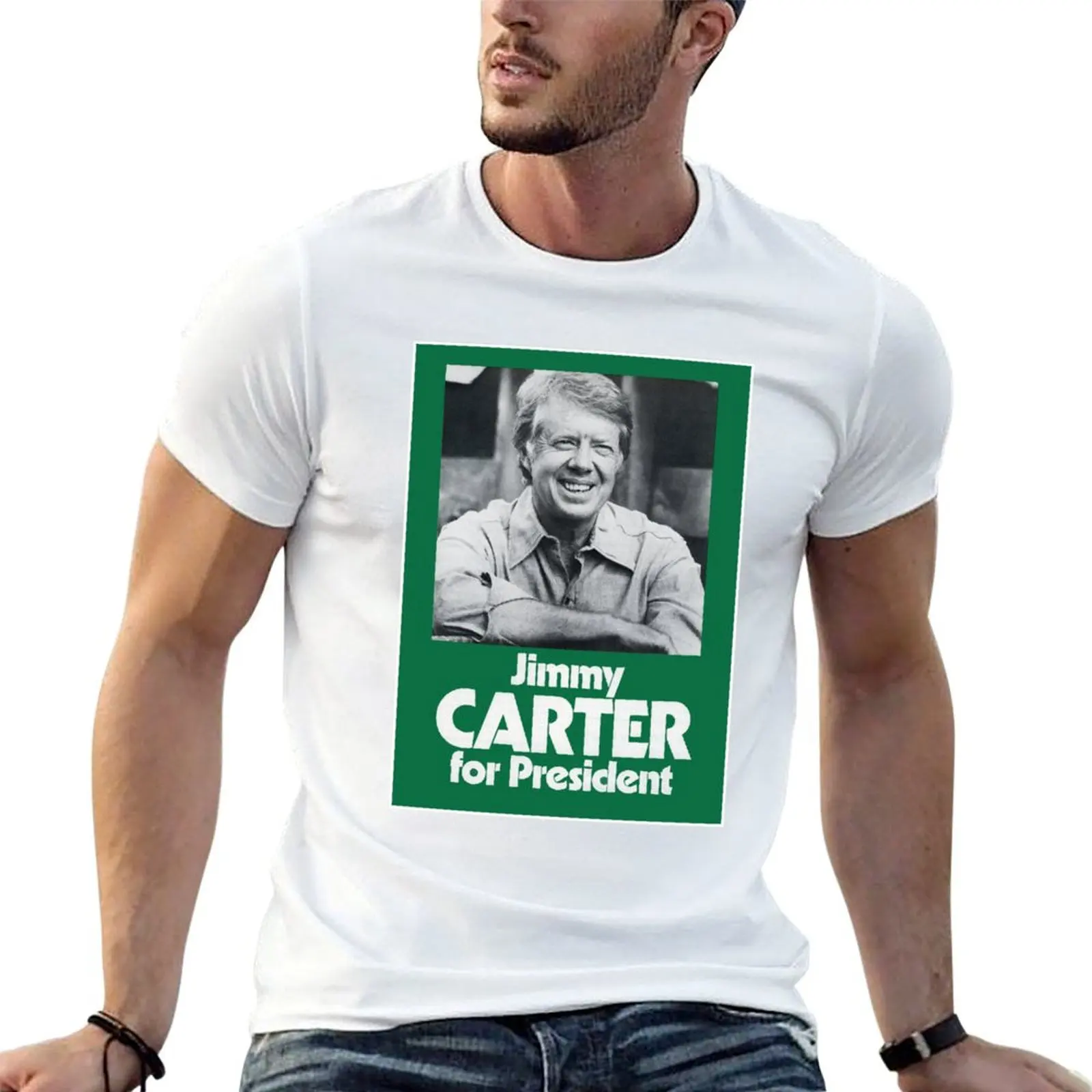 

Футболка JIMMY CARTER FOR PRESIDENT, мужская футболка из 100% хлопка, люксовый бренд, мужская футболка