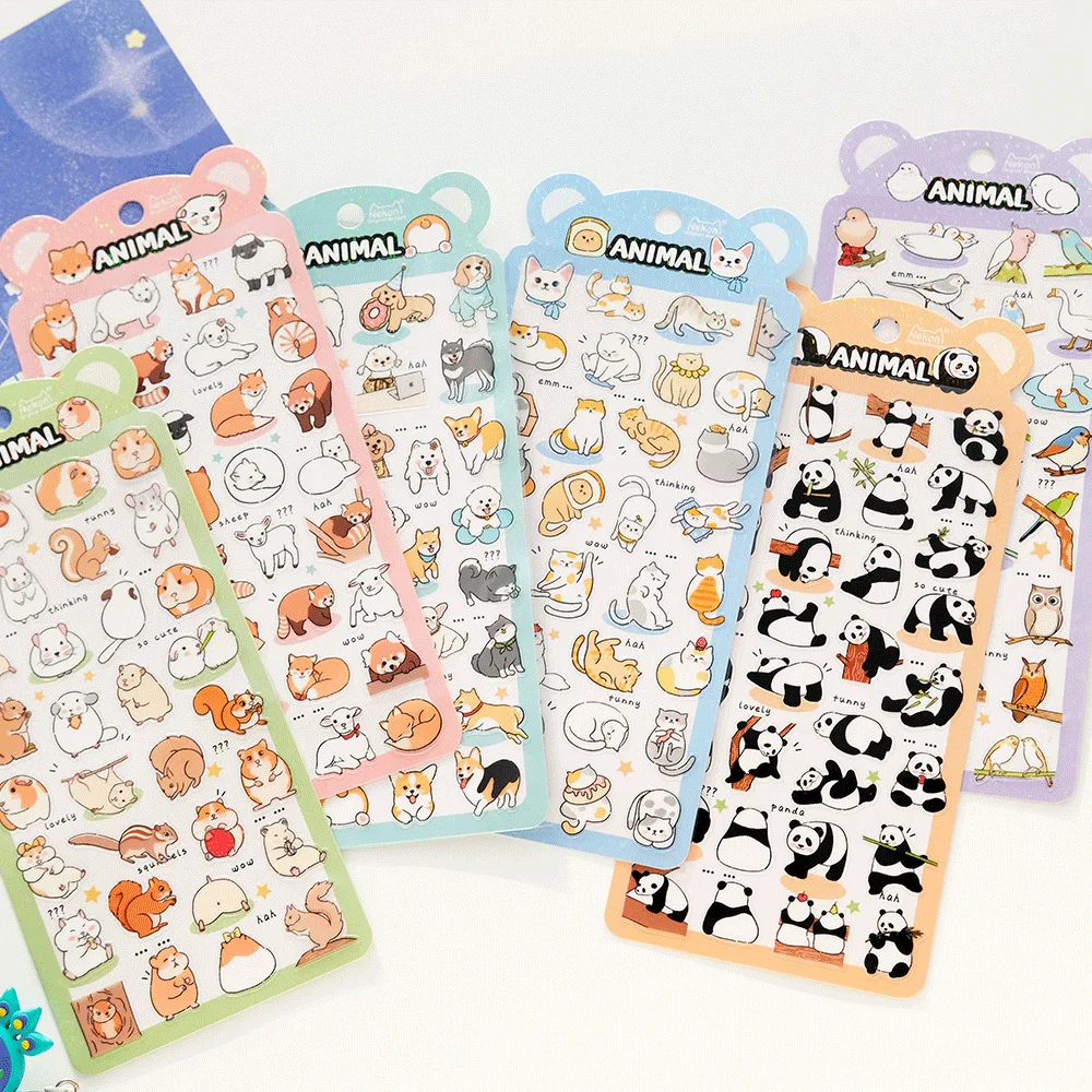 Importazione coreana originale NEKONI Kawaii Animals Party PVC adesivi impermeabili Scrapbooking diario fai da te cancelleria Sticker Deco