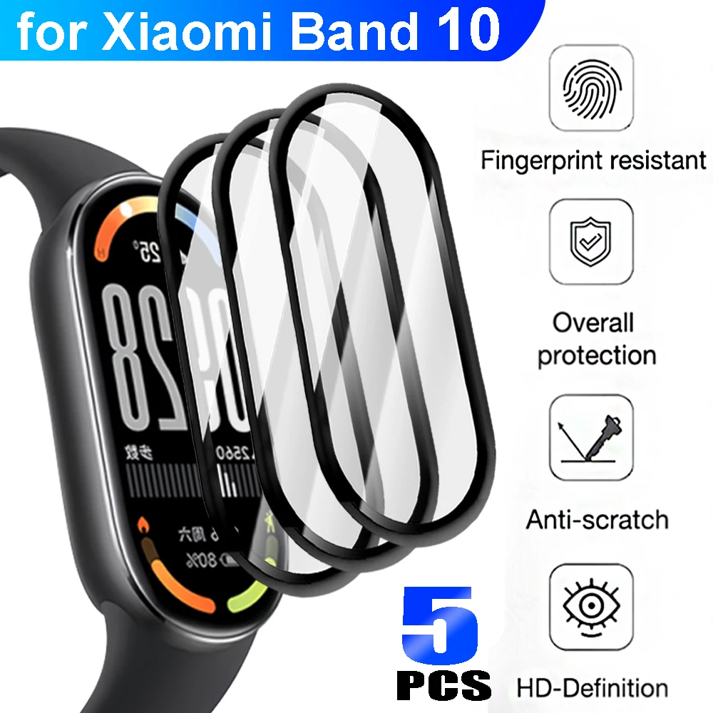 

1/2/3/5 шт. защитная пленка для экрана для Xiaomi Band 10 HD, защитная пленка с полным покрытием и защитой от царапин для Xiaomi Band 10, а не стекло