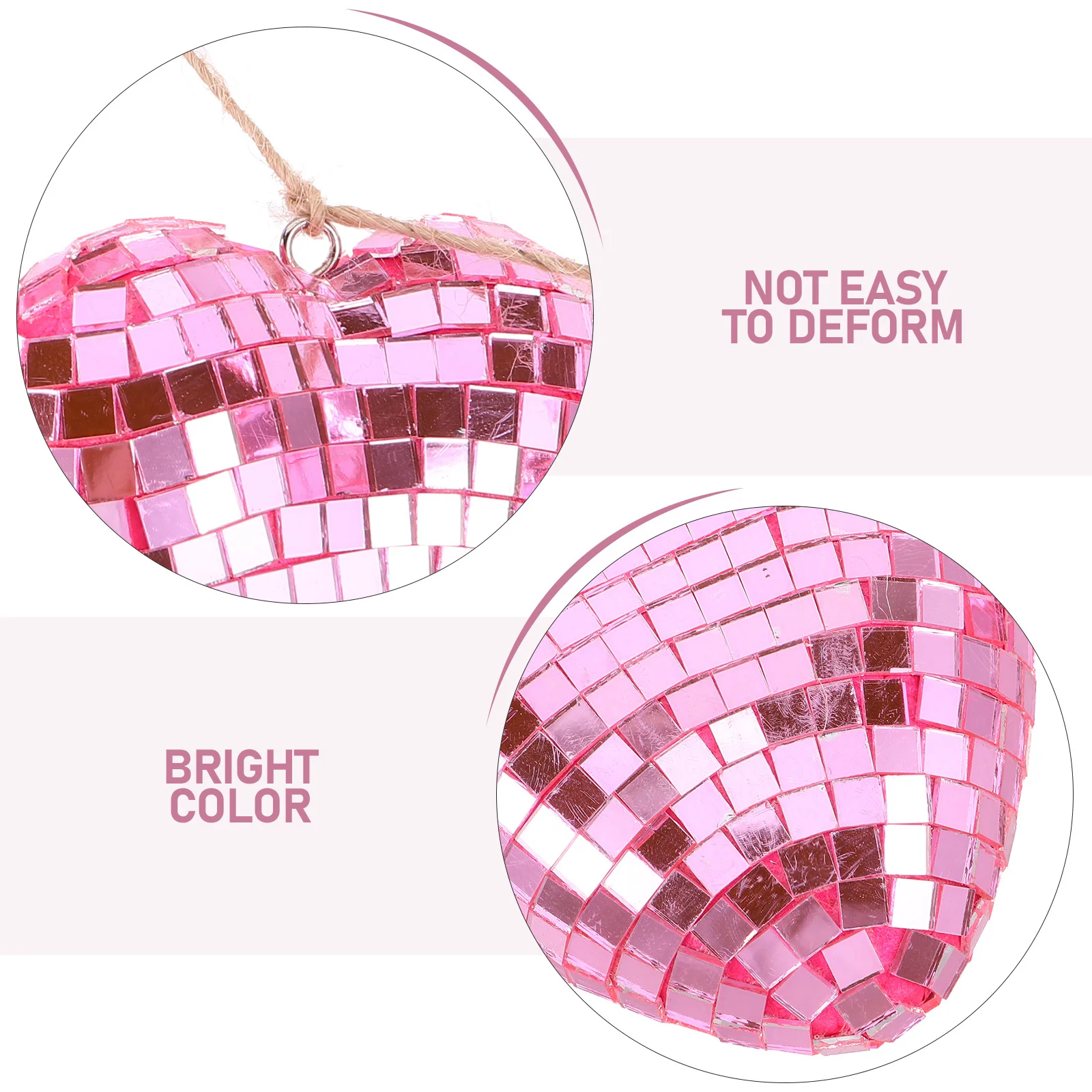 Valentijnsdag Hartvormige Discobal Garland 6 Spiegelhartjes Hangende Valentijnsdecoratie Reflecterende Romantische Valentijnsfeest