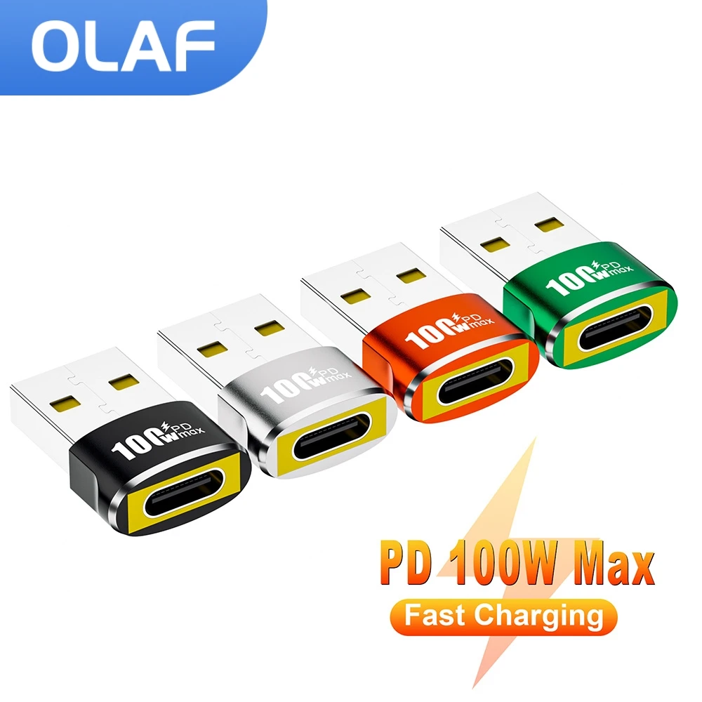 OLAF 100W USB2.0 do Type C OTG Adapter transferu danych typu C żeński na USB męski Konwerter do laptopa Macbook Samsung