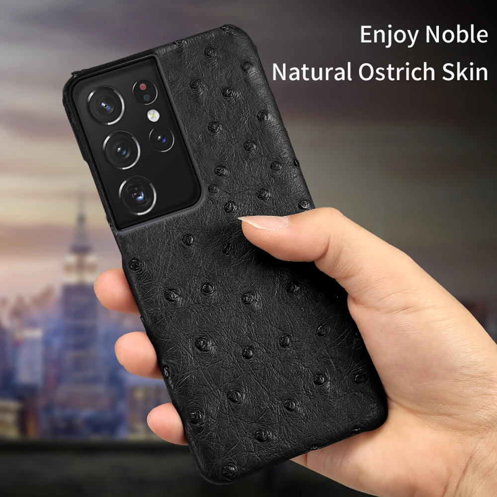 100% Genuine Leather Phone Case For Samsung Galaxy S25 S21 S22 S23 S24 Ultra S25 Plus S24Plus S23Plus A55 5G Luxury Back Cover view 3