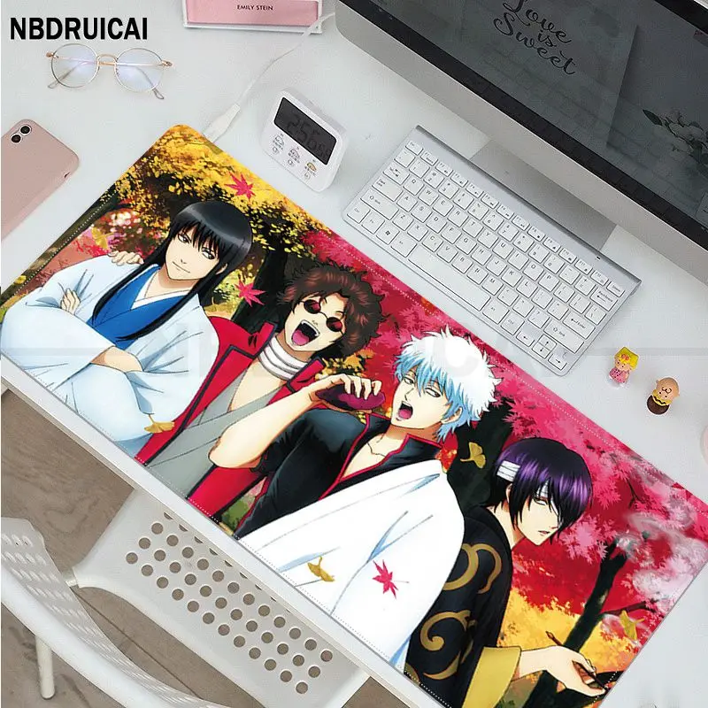 GINTAMA-alfombrilla de ratón grande para ordenador, alfombrilla de tamaño grande para juegos CSGO, escritorio, portátil