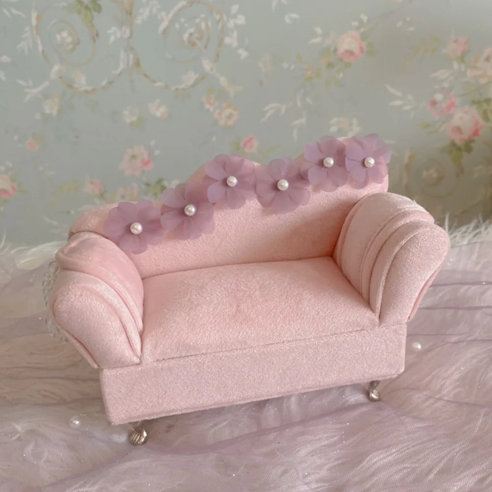 Doll Furniture BJD Dollhouse Sofa Box Sofa Chair Doll Accessories Sofa Shape Travel Jewelry Box Mirror Dresser