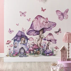Mushroom Vinyl Child Wall Stickers For Baby Girl Room Decoration Wall Decor Bedroom Accessories Adhesive Wallpaper Room Decor