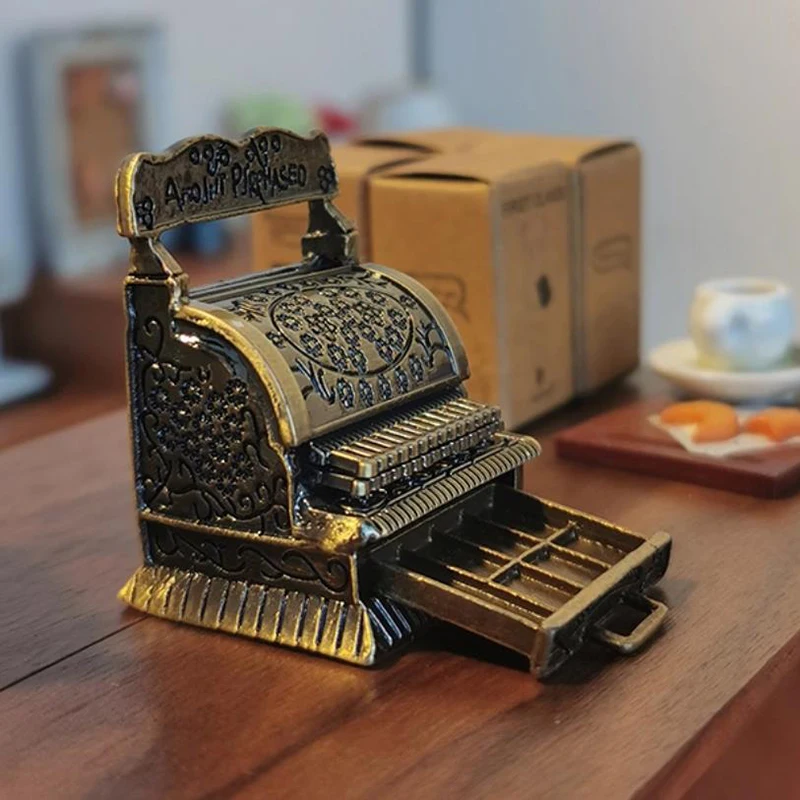 

Кукольный домик, миниатюры, кухонная мебель, мини-винтажная модель кассового аппарата для кукольного дома, мебель, игрушечные аксессуары