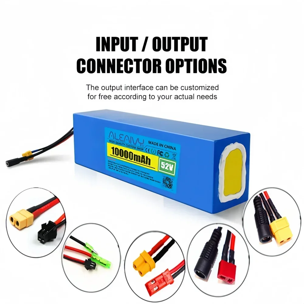 14S3P 52V 10Ah 18650 Lithium Battery Pack with Built-in BMS–High-PerformanceReliable Power,for 0-1000W Scooter Replacement Spare
