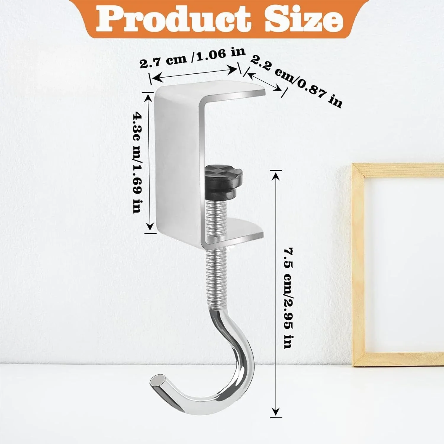 Versatile Adjustable Bag Hook Scratch-Proof Mounting System for Walls Desks Ideal for Student Organization with 360° Rotation