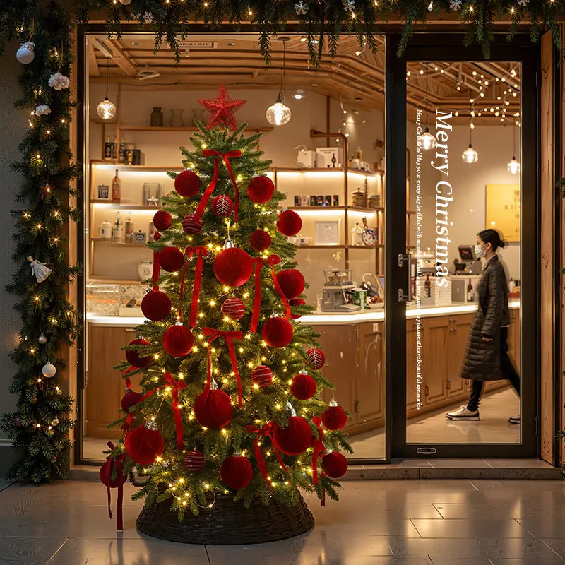 Oversized Thickened Pure PE Christmas Tree Luxury Home Ornament To Create Elegant Window Holiday Display
