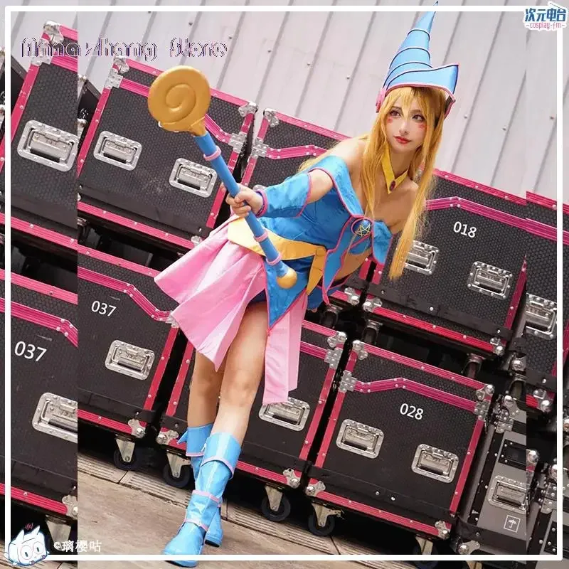 Disfraz de cosplay de chica mago oscuro Yu-gi-oh con sombrero para disfraz de cosplay de mujer