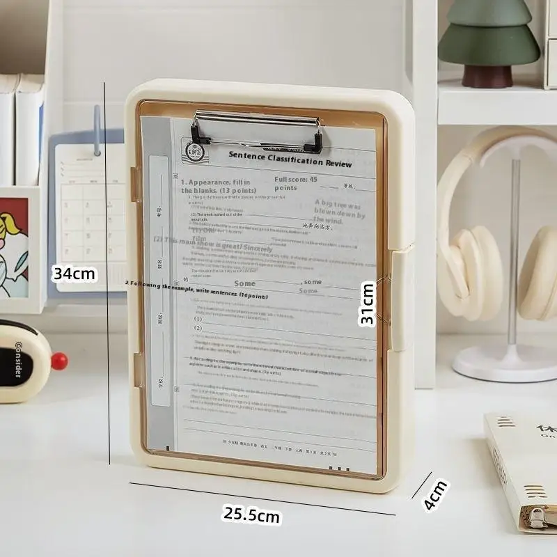 1 قطعة A4 مجلد ملفات متعدد الوظائف سطح المكتب أوراق الاختبار المنظم مكتب وثيقة مجلس مجلد صندوق تخزين لوح كتابة ، مكتب #6