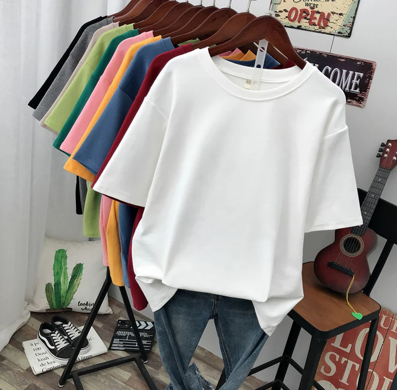 plus Size Women's T-Shirt Extra Large 300 Pounds Pure Cotton Loose Short Sleeve Female Style Comfortable Breathable Korean Ve...