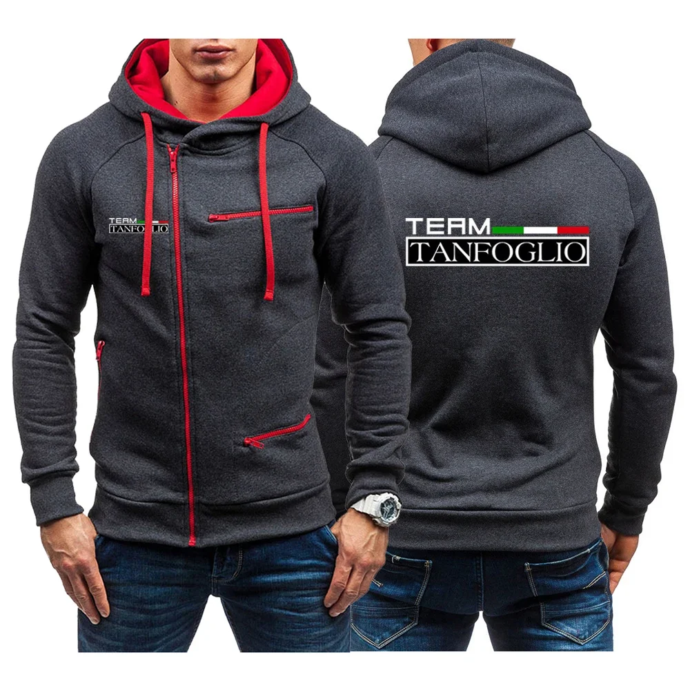 Tanfoglio Men Spring and Autumn Hot Sale Harajuku Comfortable Printing Slim-fit New Four-color Zipper Sweatshirt Coat