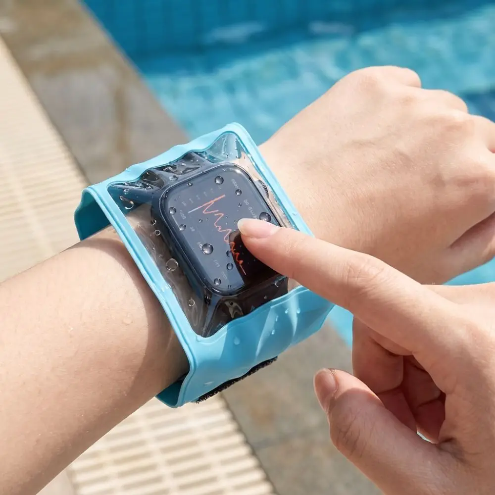 Touch Screen Smartwatch Waterproof Case Portable Transparent Window Swim Smartwatch Protector Leakproof IPX8 Waterproof