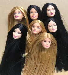 Rare Face Classic Doll Heads Doll Toy Head Female Gold Black Brown Hair Doll Head Parts Girl Dressing DIY Toy Figures Heads