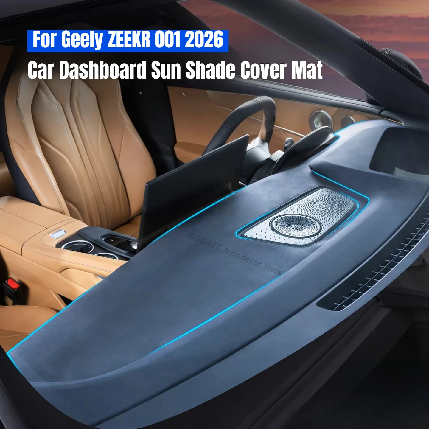 

For Geely ZEEKR 001 2026 Refresh Electric Car Dashboard Cover Mat Sun Shade Pad Front Instrument Panel Anti-UV Carpet Protector