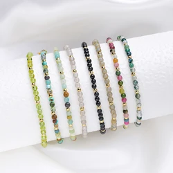 3MM Naturnal Stone Beads Bracelets For Women on Hand Luxury Jewelry Sets Wholesale Bangle Party Gift Tourmaline Handwork
