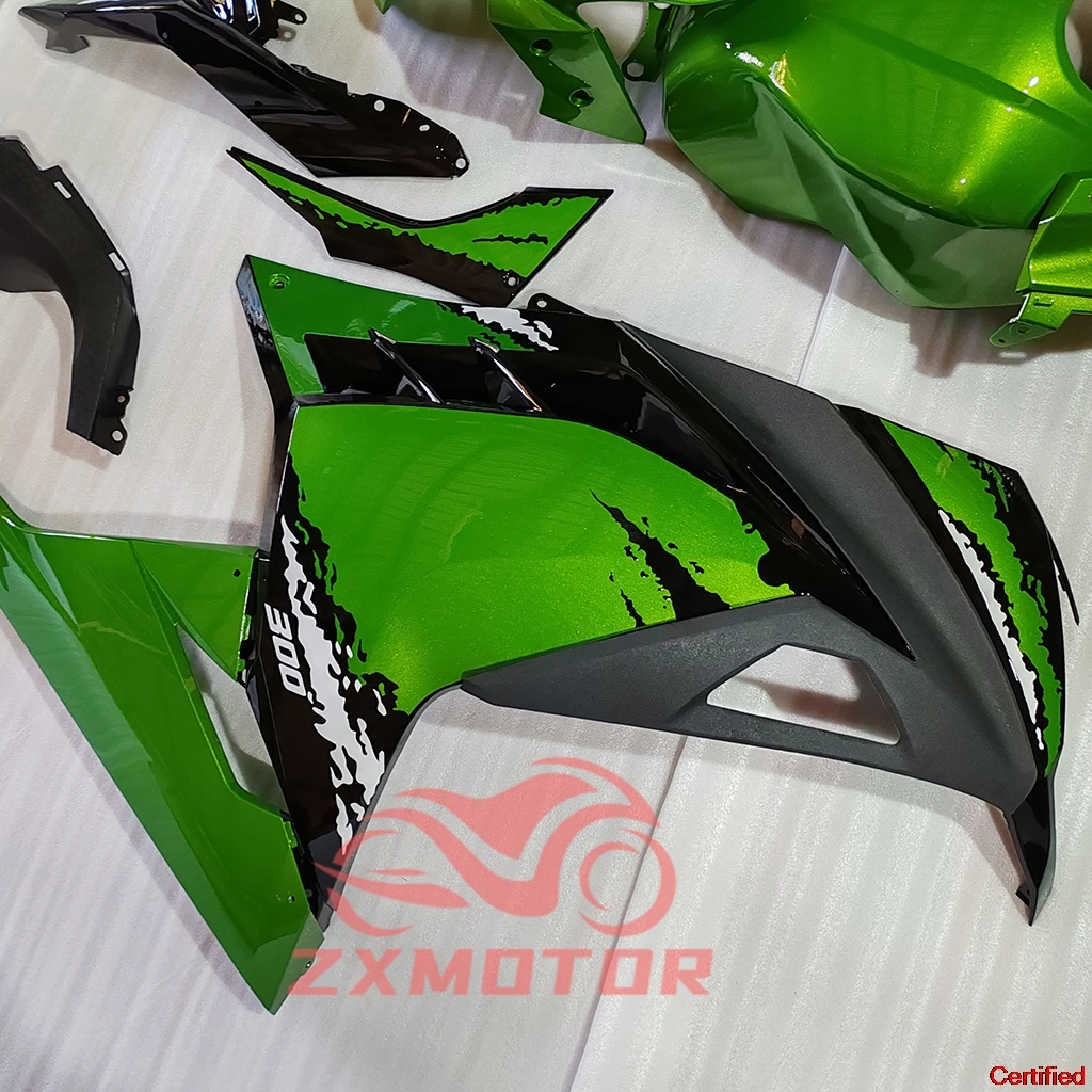 مجموعة الهدايا المجمعة الجديدة Ninja300 13 14 15 16 17 ملحقات الدراجة النارية Fairings كاملة لـ Kawasaki Ninja 300 2013-2017