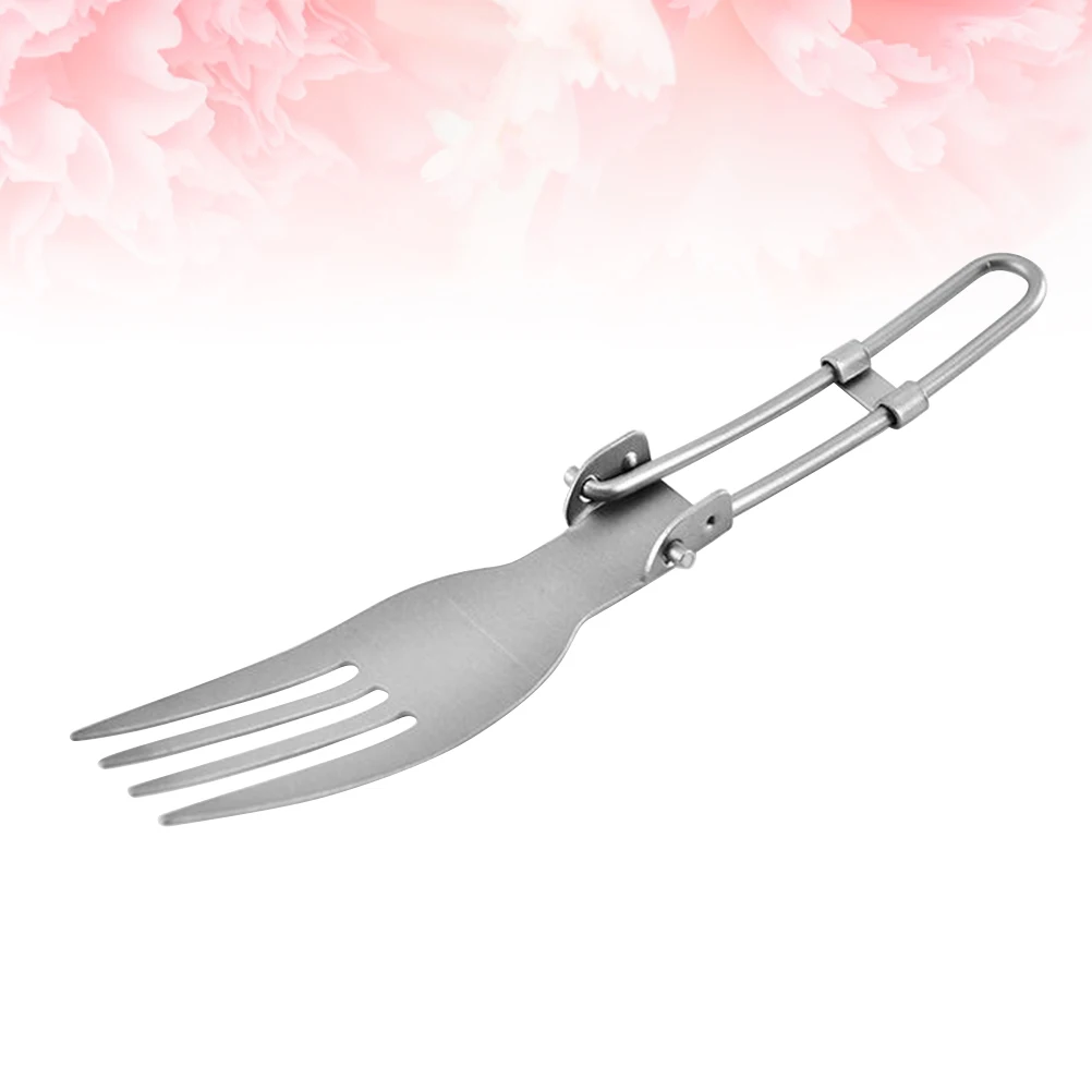 

Camping Foldable Fork Titanium Portable Picnic Utensil Travel Cutlery Outdoor Dining