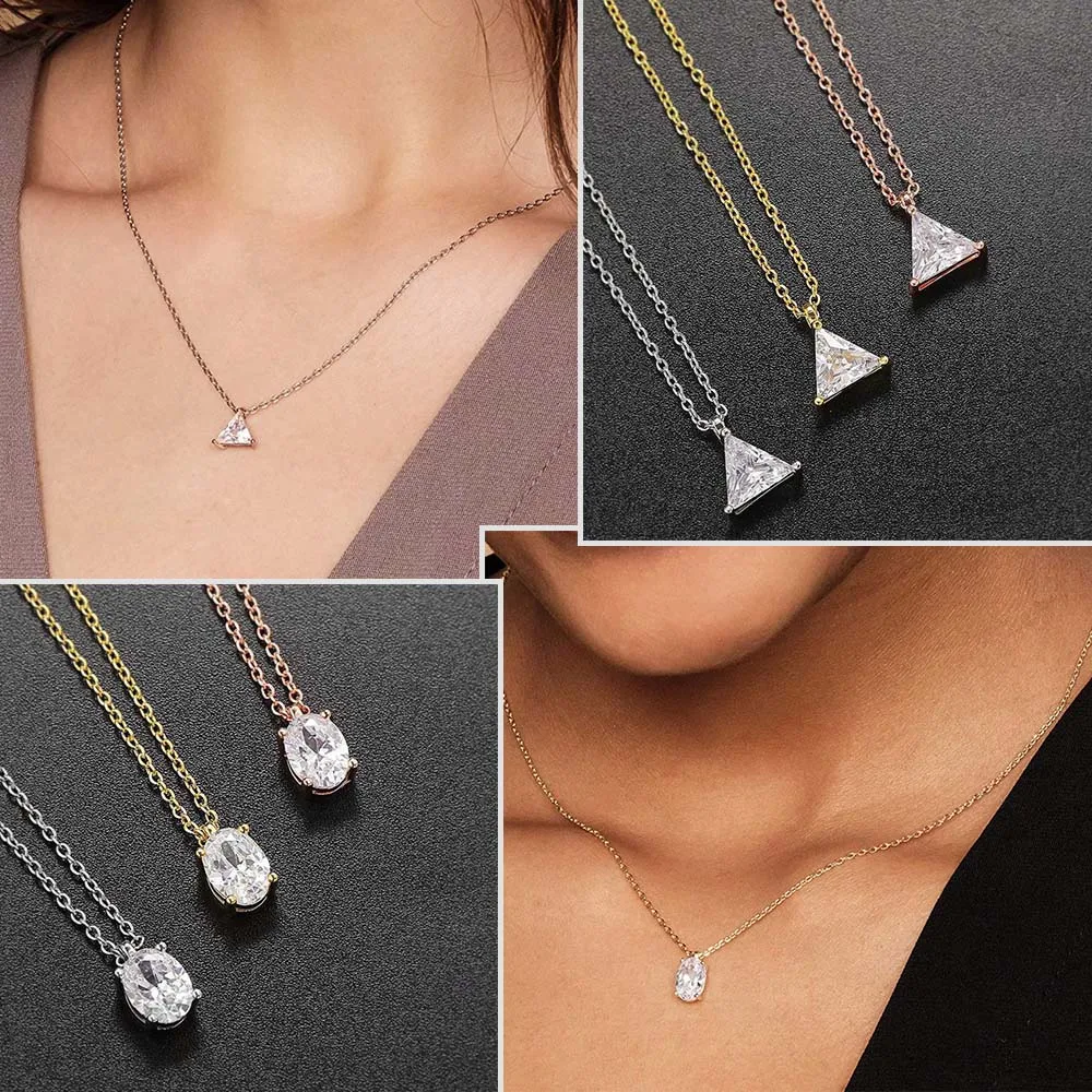 Kryształy krople naszyjnik dla kobiet koreański moda złoty geometryczny diamentowy łańcuch Choker na akcesoria na szyję biżuteria N511 — zdjęcie 4