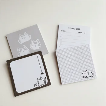50 feuilles, brève bande dessinée, notes mignonnes pour chat, papier-message Kawaii style simple, liste de choses à faire, notes pour élèves, papeterie scolaire 6 meilleures listes quotidiennes de ventes à faire - No 2