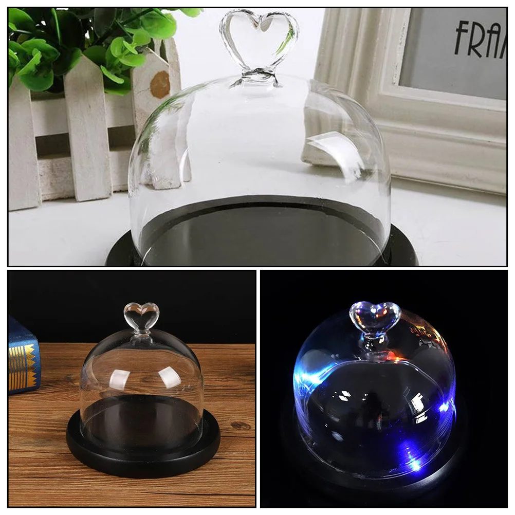 

2Pcs Display Floral Cover Glass Dome for Handicraft Showcase, Elegant Preserved Flower Cover, Lightweight Living Room Decor Item
