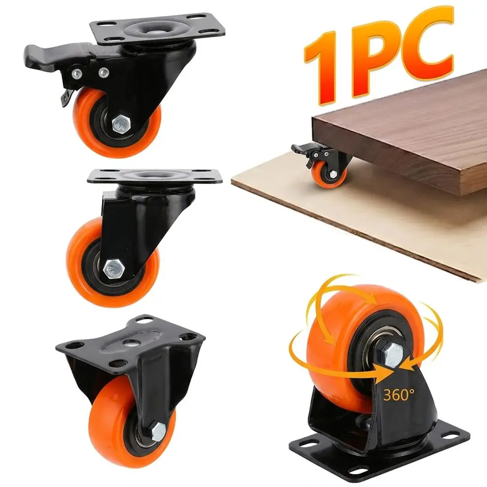PVC Caster Wheels Swivel Castor Wheels Metal Mounting Plate 2/2.5/3inch Heavy Duty Casters Non-Marking Wheels Four Hole Plate