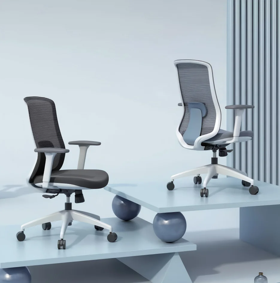 

Commercial Office Furniture Comfortable Sillas MidBack Ergonomic Mesh Office Chair Factory Modern Staff Conference Chair