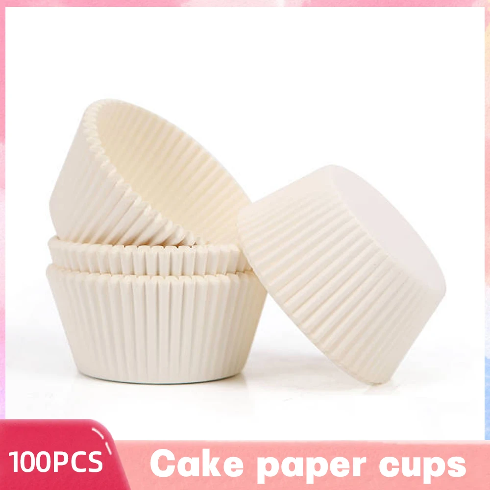 100 יחידות מחזיקי נייר לקפקייקים לאפיית מאפים, קינוחים ושוקולד