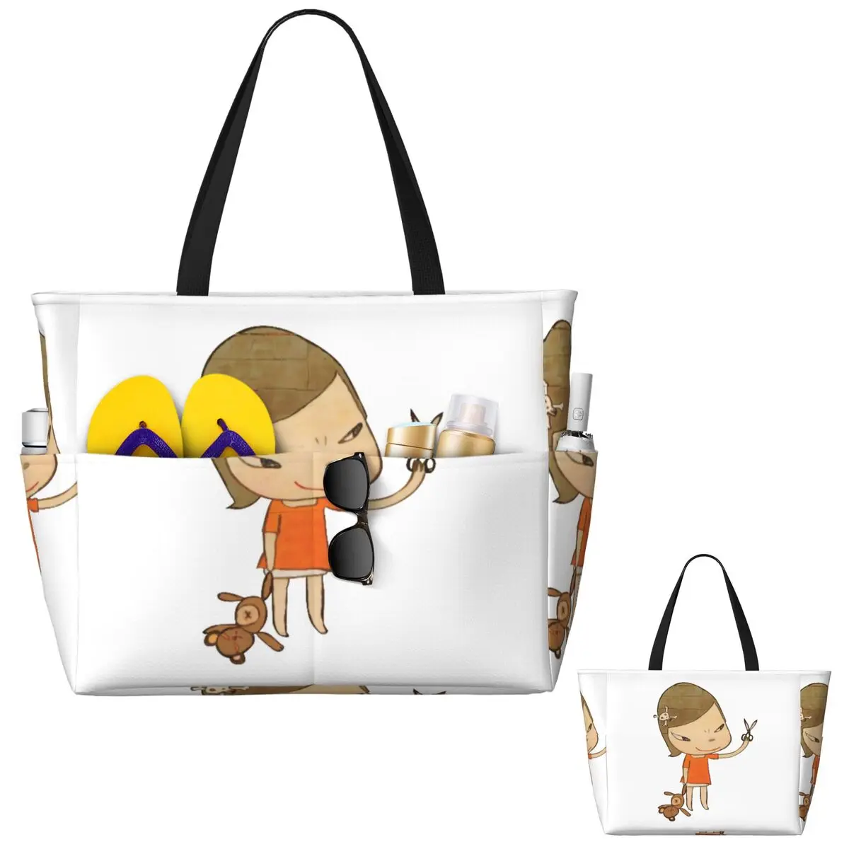 

Yoshitomo Nara Пляжная большая сумка Спортивная сумка для занятий йогой в тренажерном зале Большая большая сумка Женская дорожная сумка Сумка для фитнеса