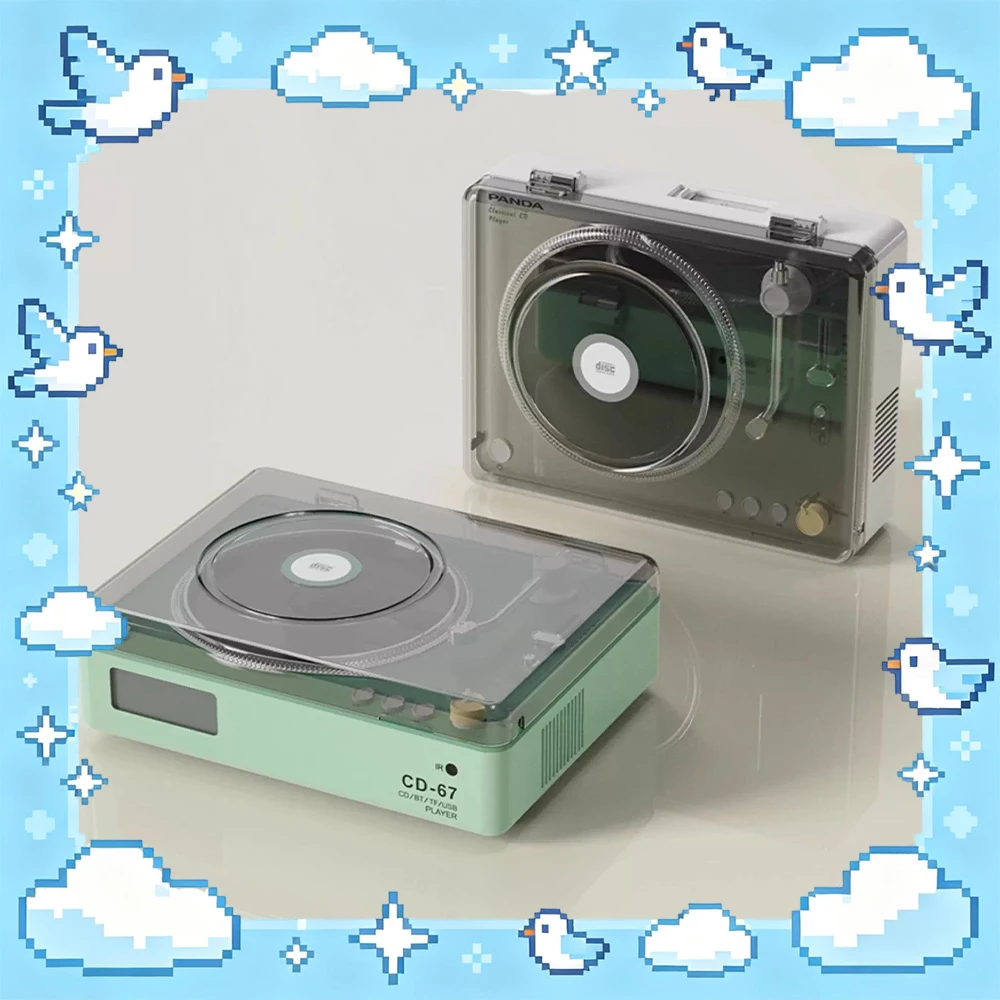 PANDA CD 67 Bluetooth Wireless CD Player 3D Stereo Surround Music Player LCD Digital Display Support CD WMA MP3 For Gifts