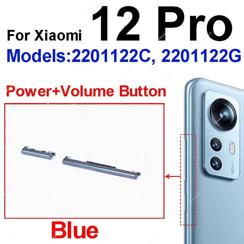 Power Volume Buttons For Xiaomi Mi 12 Pro Mi 12X Mi 12 Lite On OFF Power Volume Up Down Side Keys Replacement Repair Parts