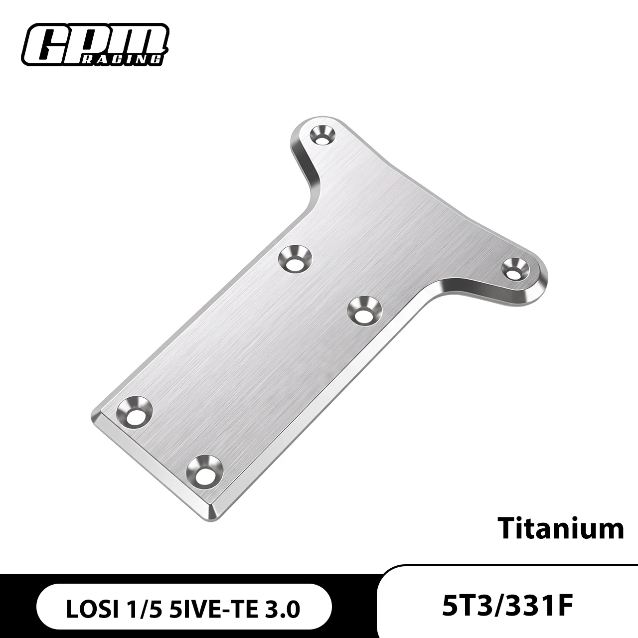 GPM Titanium Front Chassis Skid Plate 5mm Thick For LOS05022 LOSI 1/5 5IVE-TE 3.0