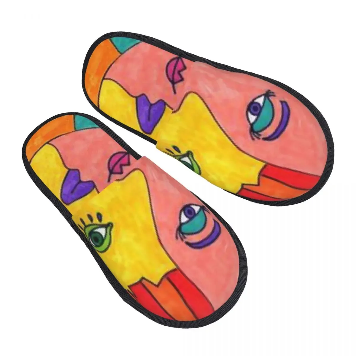 Custom Print Women Pablo Picasso Art House Slippers Soft Warm Memory Foam Fluffy Slipper Indoor Outdoor Shoes