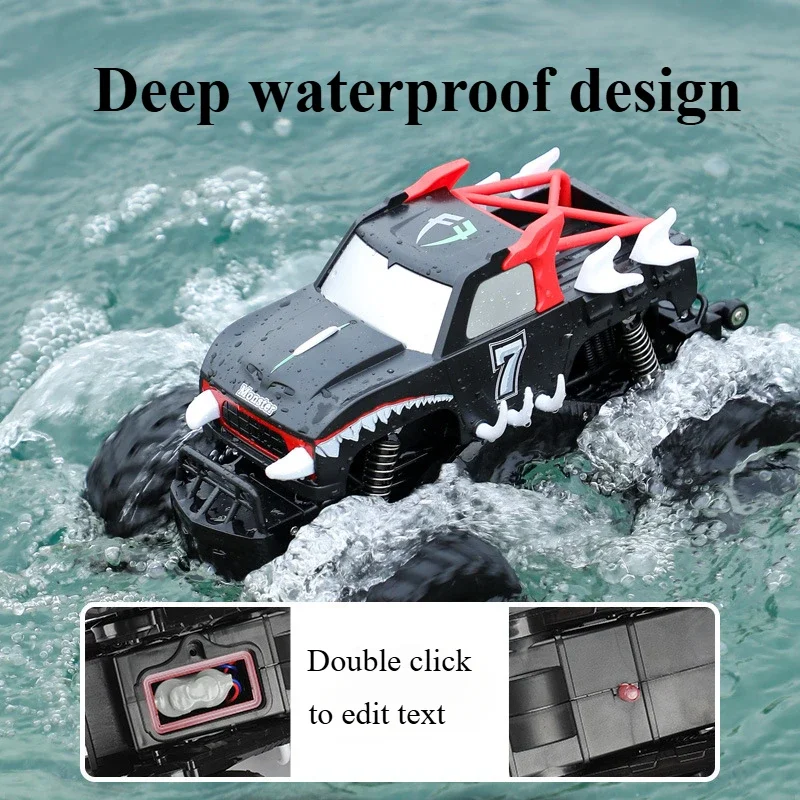 Amphibious Buggy 2.4G 4WD Stunt Waterproof Climbing RC Car Toys for Adult & Kids  Big Foot High Chassis, Shock Absorption System